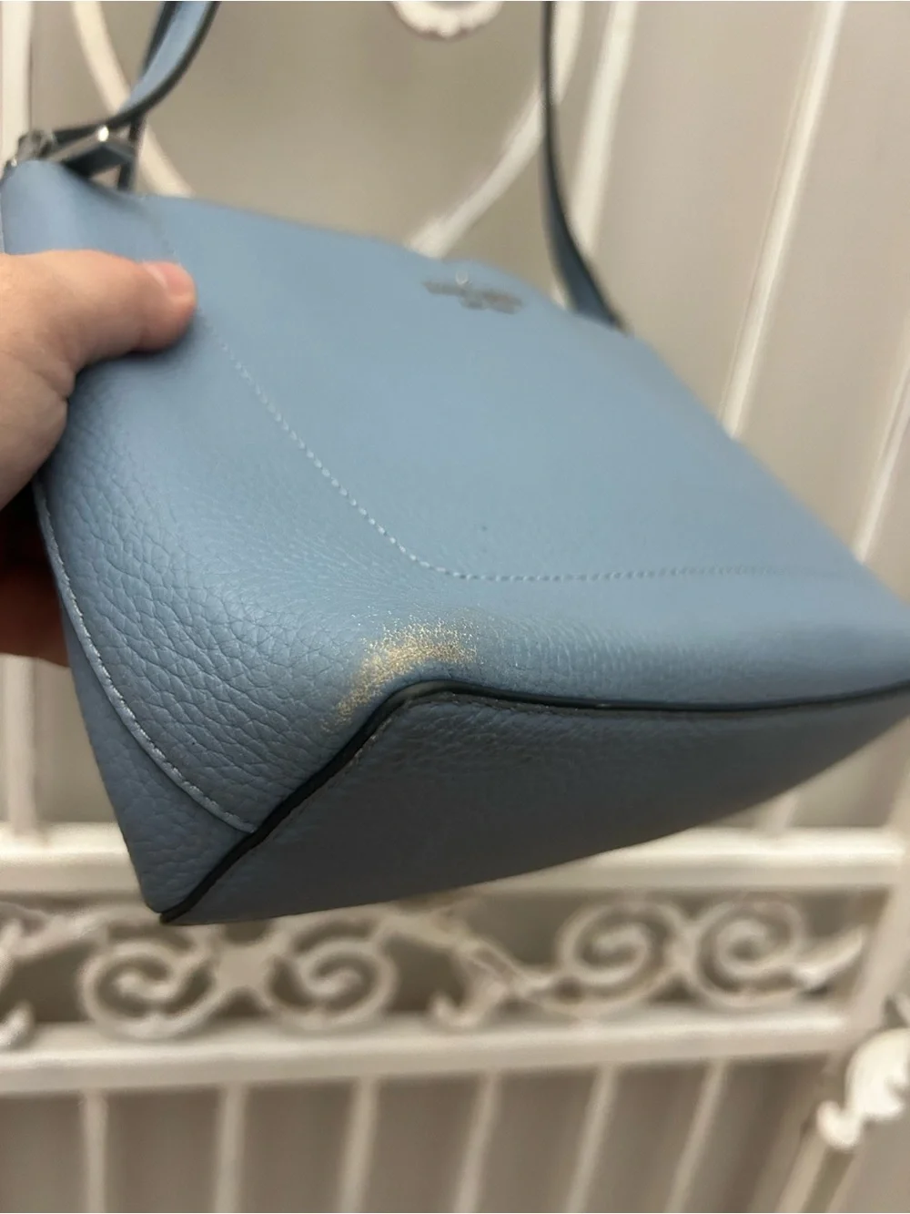 Kate Spade New York Blue Pebbled Leather Crossbody Shoulder Bag